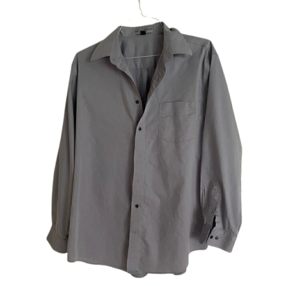 👔✨ Doc & Amelia Men's Button-Down Shirt – Gray | Size Large
